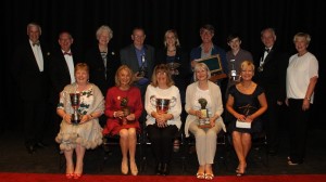 Dame Mary Peters Prresident of the Ulster Drama Association and J Mac Pollock, Chairman of the Ulster Drama Association pictured with the award-winners