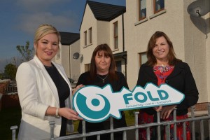 A disused military compound in the hills of the Ring of Gullion in Newry has been given a new lease of life by Fold Housing Association with the official launch of a £2.23m social housing development. Pictured at the launch of Park Urney in Forkhill village is (L-R) DARD Minister Michelle O’Neill, Fold tenant Brigid O'Hanlon and chair of Fold Housing Association, Diana Fitzsimons.