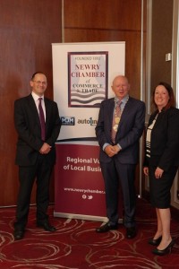 L-R: Dave England - Bank of England Economist, Michael McKeown - President of Newry Chamber, Frances Hill - Bank of England Agent for NI