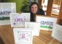Julie with a selection of her fantastic 'Framed Names'