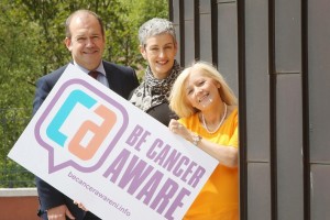 hief Medical Officer Dr Michael McBride and Public Health Agency (PHA) Consultant Dr Miriam McCarthy join Marlene Murtagh, who had lung cancer, to launch the PHA's new campaign to raise awareness about the condition